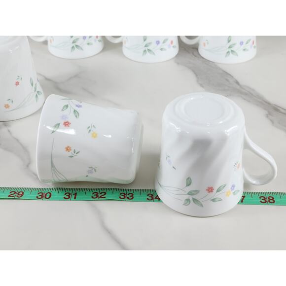 Corelle English Meadow Coffee Mug Teacup 8oz Corning 80s Swirl Pattern x6 Vtg - Picture 12 of 12